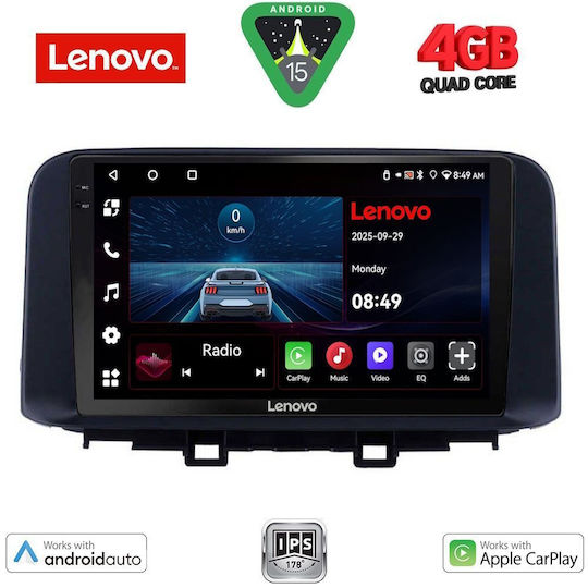 Lenovo Car Audio System for Hyundai Kona 2017 (Bluetooth/USB/AUX/WiFi/GPS/Apple-Carplay/Android-Auto) with Touch Screen 10"