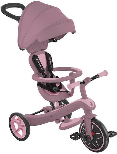 Globber Explorer Trike Ecologic Превозно Средство с Ръкохватка за Родител 4 в 1 за 18 Месеца Berry