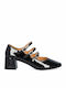 Black Medium Heels with Strap