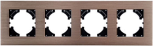 Switch Frame Quadruple Horizontal Gold S204g
