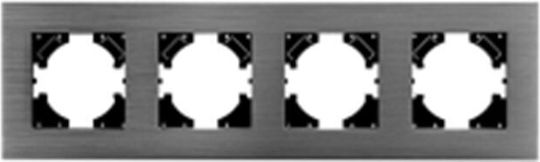 Switch Frame Quadruple Horizontal Gray S204gr