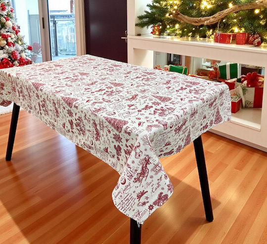 Linea Home Коледно Покривка за маса Червен Д260xШ150см.