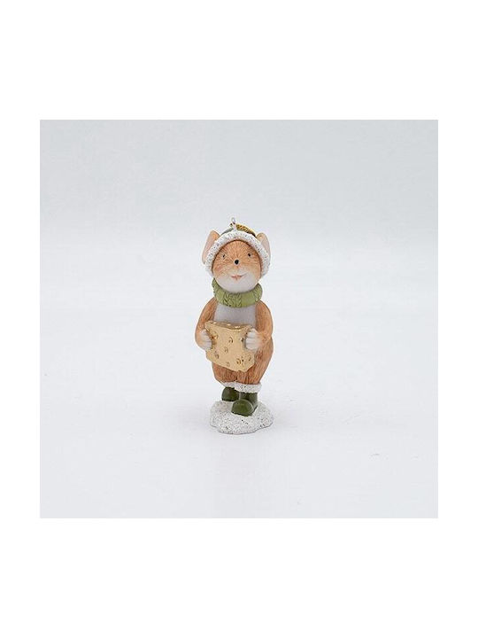 Ornament Mouse Din Polirezina Bej 5x8cm