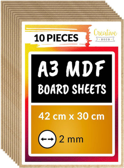 Creative Deco 10 X A3 Mdf Board 420 X 300 X 2 Mm Mdf Boards Diy Crafts Ideal Pyrography Laser Cutting Modeling Milling Cnc Plotter Jigsaw