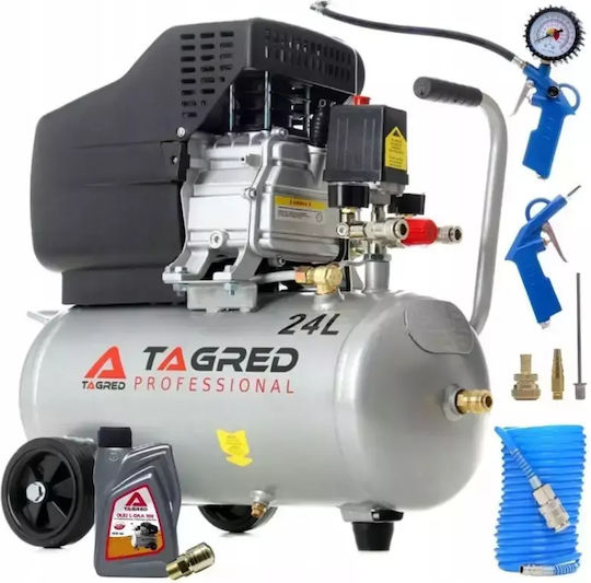 Tagred Einphasig Luftkompressor 95dB mit Leistung 3.4hp und Lufttank 24Es