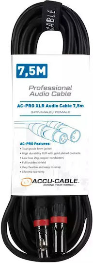 Accu-Cable Ac-pro Kabel XLR-Stecker - Schwarz 7.5m