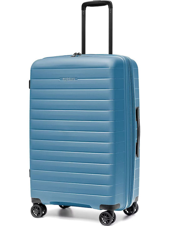Puccini Seoul Μεσαία Βαλίτσα Ταξιδίου Σκληρή Blue με 4 Ρόδες Ύψους 69εκ.