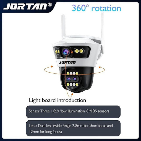 Jortan 001010727 IP Dual Κάμερα Παρακολούθησης Wi-Fi 9MP Αδιάβροχη με Αμφίδρομη Επικοινωνία