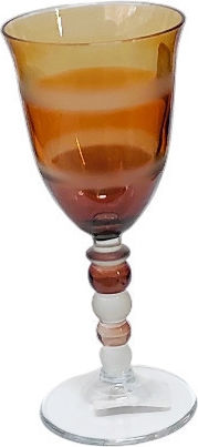 Marva Set Pahare De Vin Cu Picior Din Sticlă Portocalii 220ml 6 Bucăți