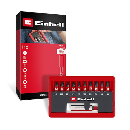 Комплект Винтовертни Битове Impact 11 Бройки Einhell 49118673 49118673