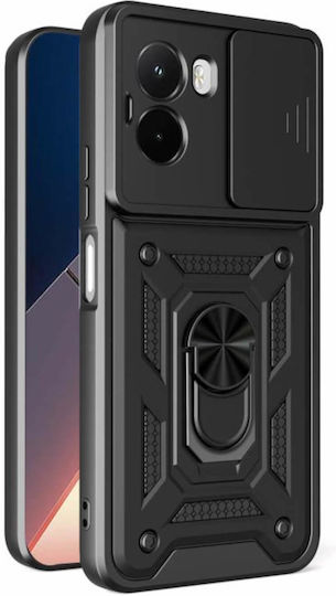 Slide Cover Back Cover Metallic Black (Poco M7)