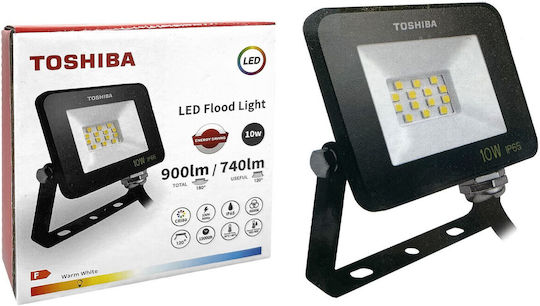 Toshiba Στεγανός Προβολέας LED 10W Θερμό Λευκό 3000K IP65