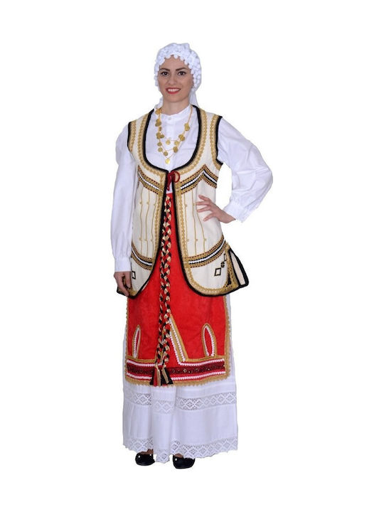 Traditional Rumeili Costume with Scarf with 3 Rows Necklace