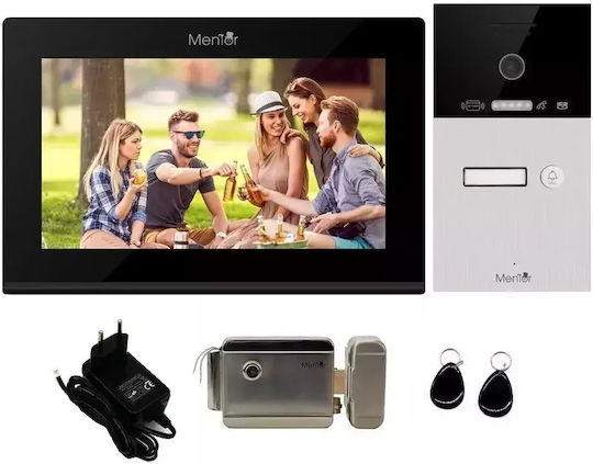 Kit Video Interfon Wifi 1 Familial Mentor Sykt079b 7 Inch Ahd 2mp 24v 2 Fire Negru