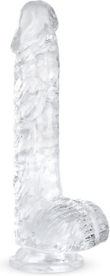 Easytoys Dildo realist cu Testicule și Ventuză Transparent