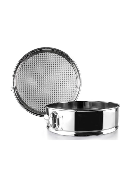 Ibili Formă de Patiserie pentru Chec din Oțel Inoxidabil cu Bază Detașabilă 24x6.5buc 1buc