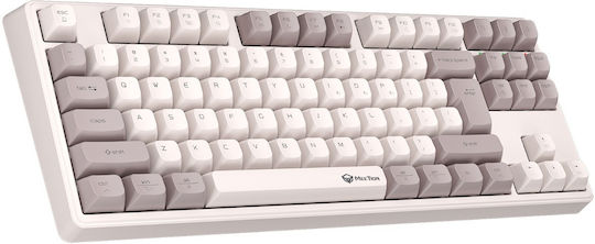 Meetion MT-MK14 Ασύρματο Gaming Μηχανικό Πληκτρολόγιο Tenkeyless με RGB φωτισμό (Αγγλικό US) Λευκό