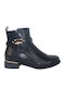 Leder Stiefeletten Damen Schwarz