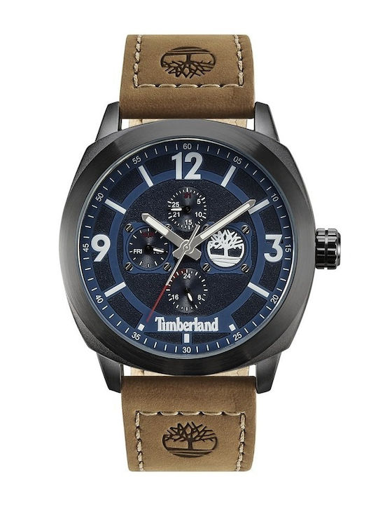 Timberland Ανδρικό Ρολόι Μπαταρίας με Καφέ Δερμ...