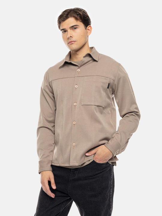 Μακρυμάνικo Overshirt Beige