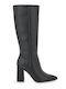 Synthetic Leather High Heel Women's Boots Black