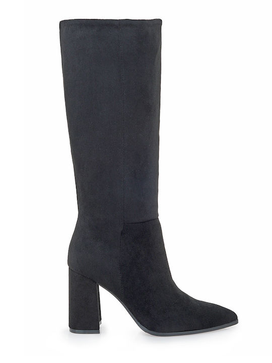 Seven Suede High Heel Women's Boots Black
