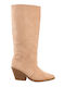 Suede Cowboy Boots Khaki