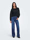 Wide Women's Jean Trousers Dark Blue