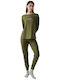 Minerva Winter Damen Pyjama-Set Fresh Olive
