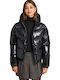Women's Puffer Jacket for Winter with Hood Black