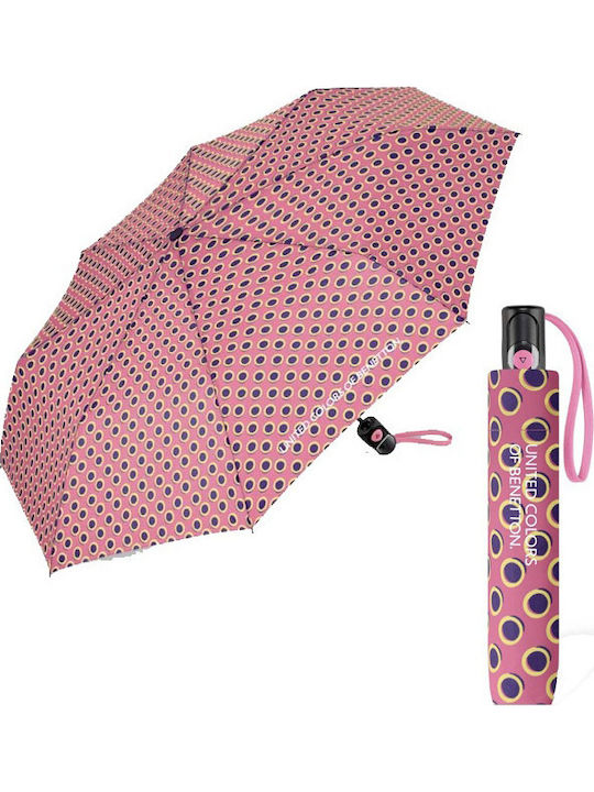 Benetton Automat Umbrelă de ploaie Compact Roz