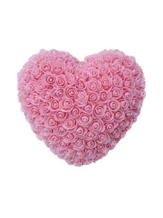 Ursuleț Rose Bear Trandafiri Artificiali Inima Mare 30cm Roz