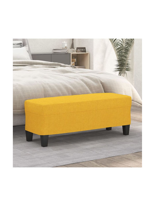 Upholstered Fabric Bench Stool Light Yellow 100...