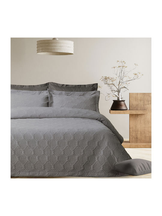 Das Home 0287 Coverlet Queen Size Microfiber Grey 240x250cm
