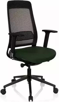 Hjh Оffice Chiaro Bürostuhl mit Einstellbaren Armen Schwarz/dunkel Olivgrün