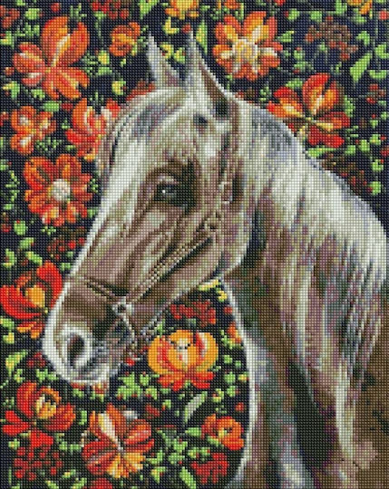 Mozaic cu Diamante Fără Ramă Wierny Koń 40x50cm