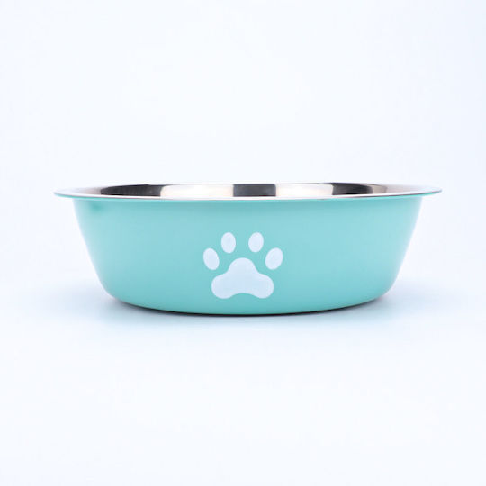 Denik Pets Bol de Mâncare din Oțel Inoxidabil pentru Câine 11cm în Culoare Turcoaz