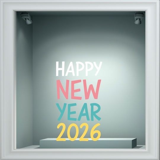 Αυτοκόλλητο Βιτρίνας - Happy New Year 4 - 50cm X 30cm