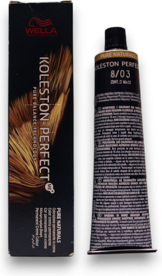 Wella Βαφή Μαλλιών 8/03 Light Blond Natural Golden 60ml