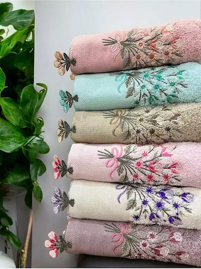 Set of 6 Embroidered Kitchen Dowry Towels 30x50cm