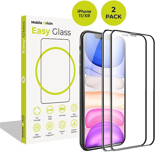 Mobile Origin 2.5D 0.33мм Закалено стъкло 2бр (iPhone 11, iPhone XR)