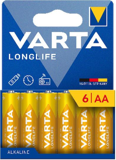 Varta Longlife Алкални Батерии AA 1.5V 6бр
