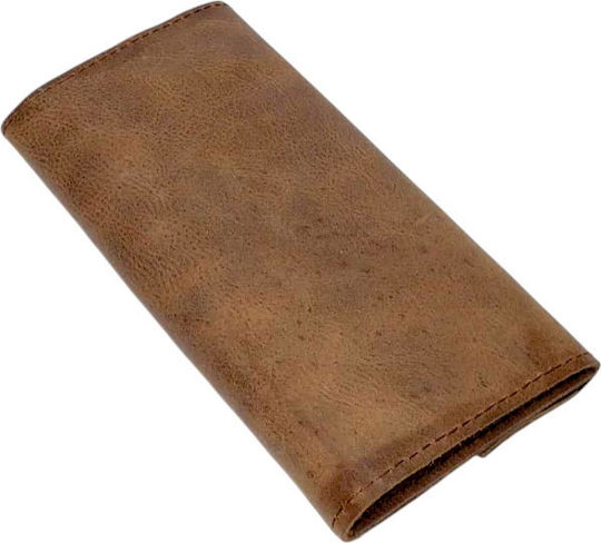 Gk Shoes Lederne Tabaktasche Braun mit magnetischem Verschluss 10x16.5cm
