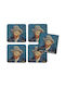 Set of 4 Coasters Van Gogh Self-Portrait 10x10 Cm