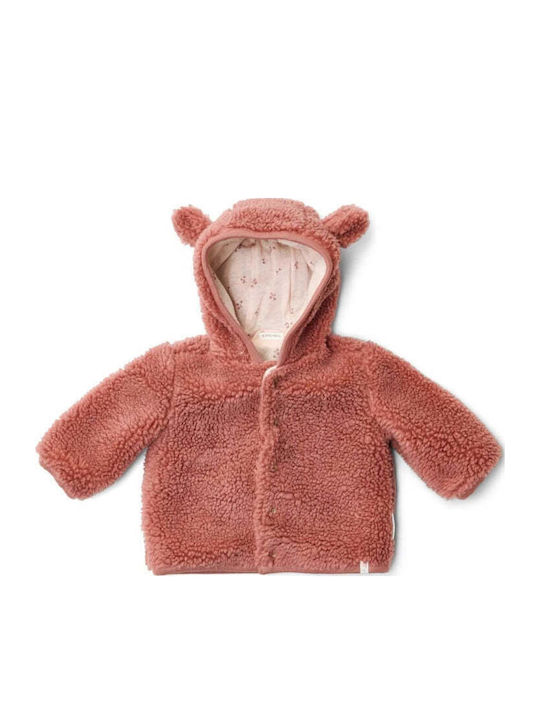 Παιδική Ζακέτα Βαμβακερή με Κουκούλα Pink Blush Teddy
