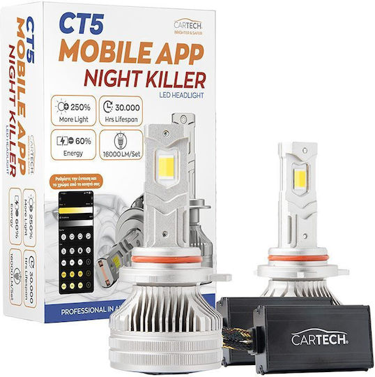 Cartech Lamps Car & Motorcycle Night Killer HIR2-9012 LED 6500K Cold White 160W 2pcs