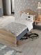 Единично Легло MDF Дъб-Антрацит Детска Стая 195x96x96см