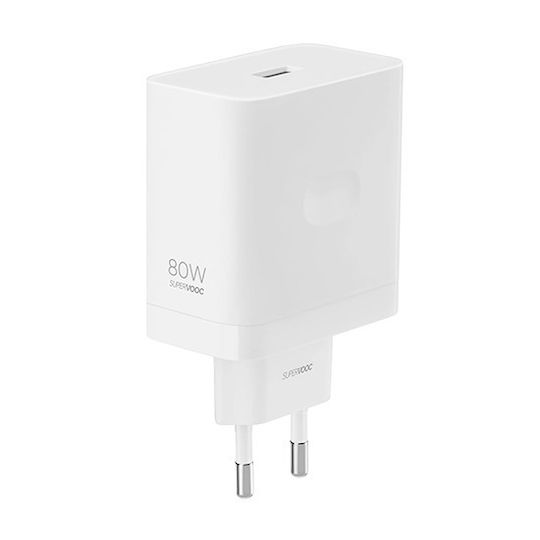 Realme Charger Without Cable with USB-A Port 80W Whites (SuperVooc)