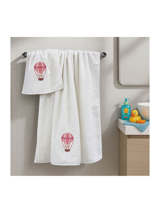 Lino Home Set Babyhandtücher 2 Stück White/pink Gewicht 450gr/m²