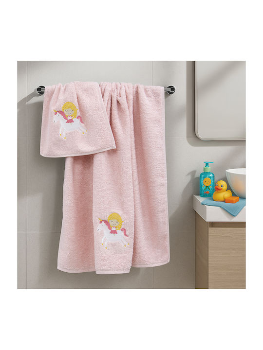 Lino Home Σετ Βρεφικές Πετσέτες 2τμχ Pink Βάρους 450gr/m²